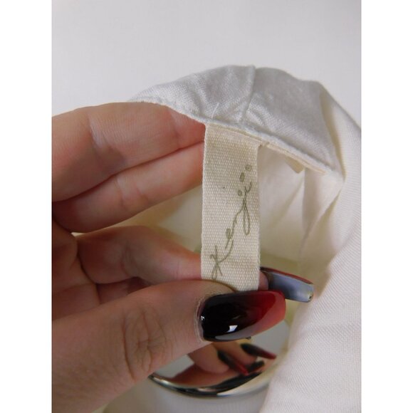 White Sleeveless Boho Dress Tassels Embroidered Details By Fejéj Sz 2 - Picture 4 of 12